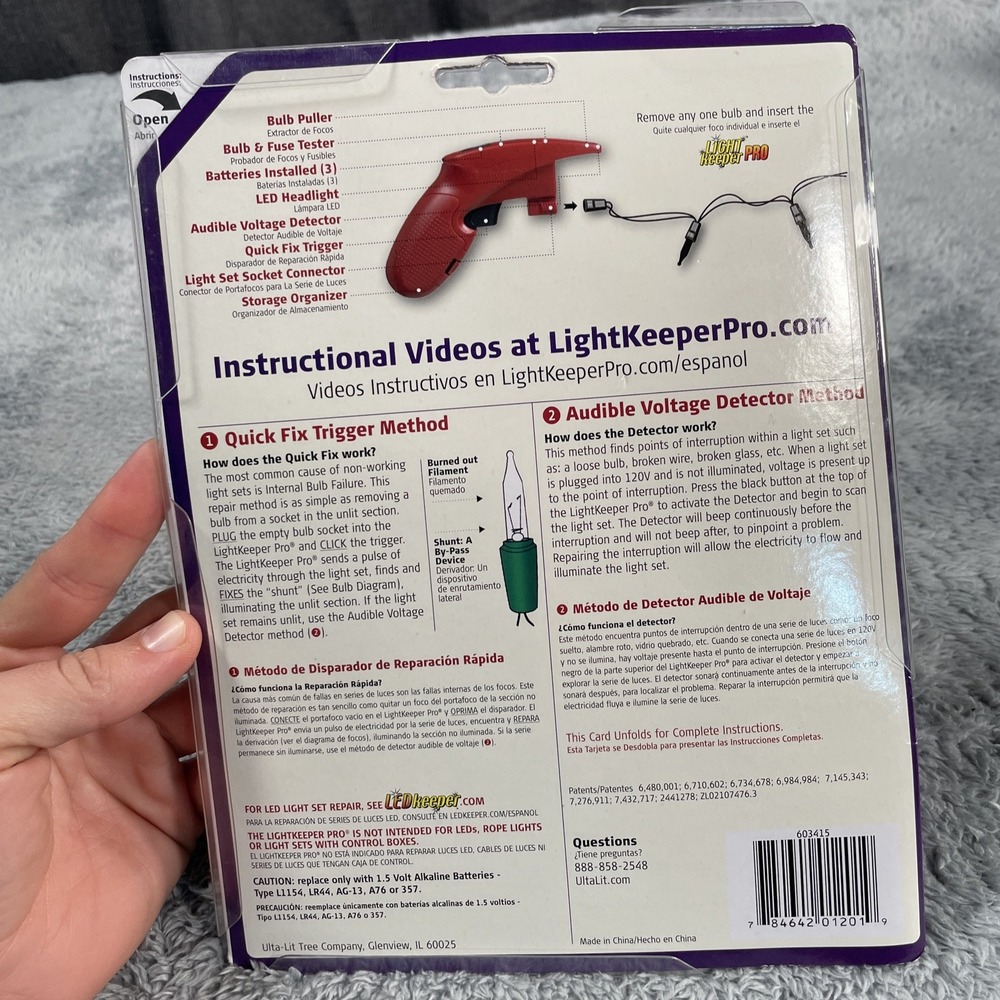 Light Keeper Pro Christmas Light Fix it Tool Squeeze Trigger NEW Spare Bulbs - Picture 5 of 9